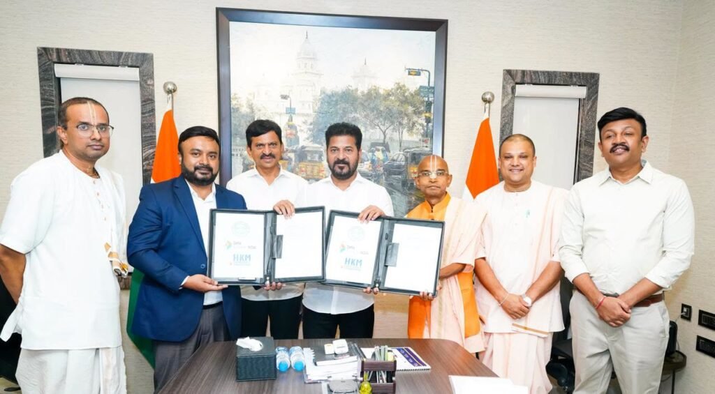 బ్రేక్‌ఫాస్ట్ పథకం అమలు కు  ముఖ్యమంత్రి  ఎ. రేవంత్ రెడ్డి  సమక్షంలో  ఒప్పందం ప్రభుత్వ పాఠశాలల్లో విద్యార్థులకు బ్రేక్‌ఫాస్ట్ పథకం అమలు చేయడానికి ముఖ్యమంత్రి  ఎ. రేవంత్ రెడ్డి  సమక్షంలో జున్నా సోలార్ సిస్టమ్స్, చైన్ ల్యాబ్స్ ఇండియా సంస్థలు హరేకృష్ణ ఫౌండేషన్ తో ఒప్పందం చేసుకున్నాయి.